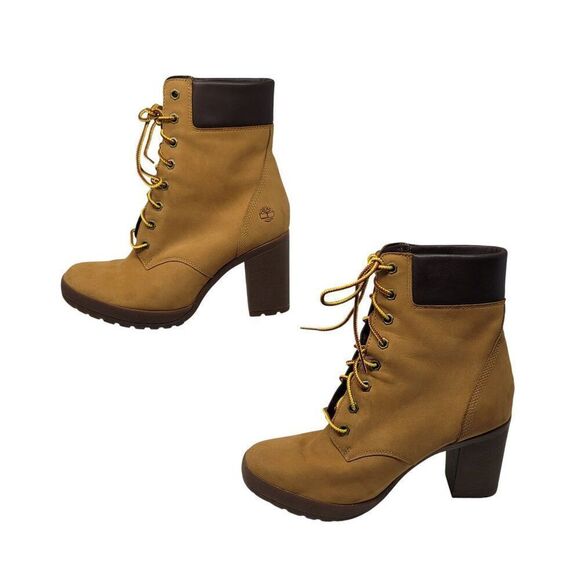 Womens Timberland Allington Mid Lace-Up Combat Heeled Work Boots 9 Streetwear - Picture 6 of 10